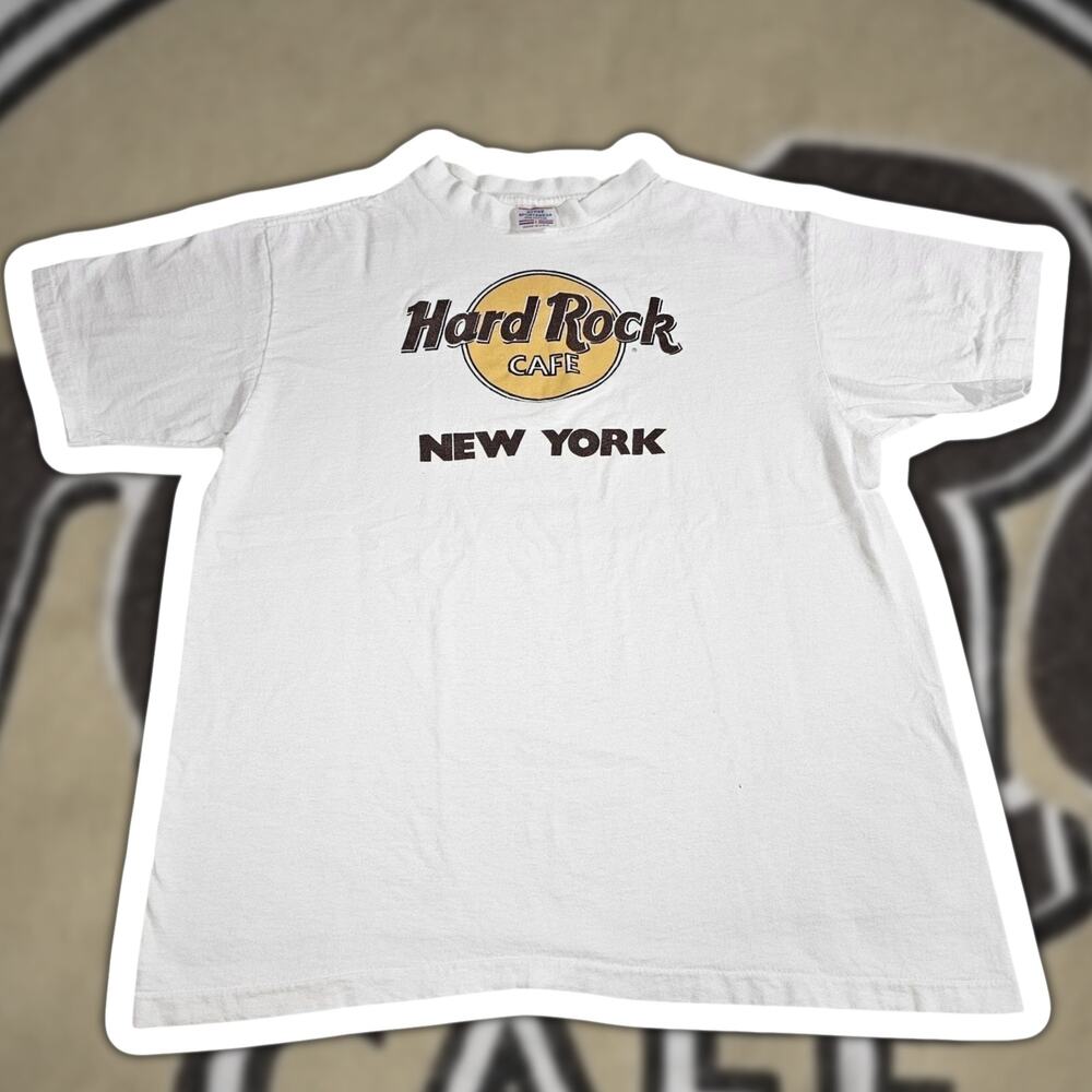 Hard Rock Cafe Vintage 90s Shirt Unisex Large White Single Stitch Graphic USA